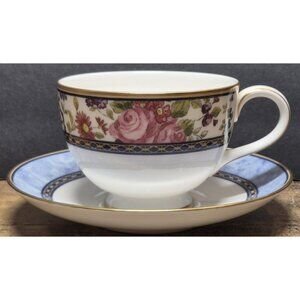 Royal Doulton Centennial Rose Teacup & Saucer Set 1997 England Cottage Core VTG